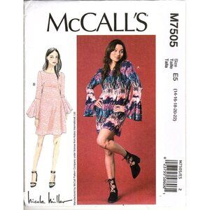 McCall's M7505 Misses 14 to 22 Nicole Miller Dress Sewing Pattern New